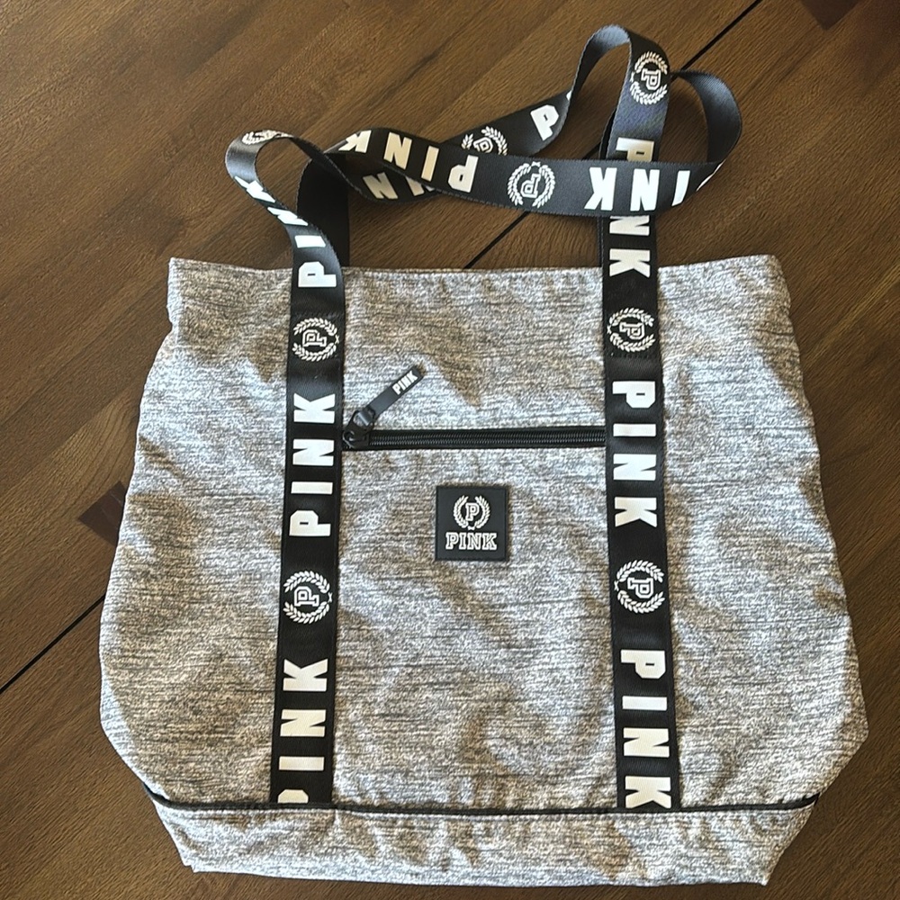 Victoria's Secret PINK Gray and Black Tote   (NWOT)
